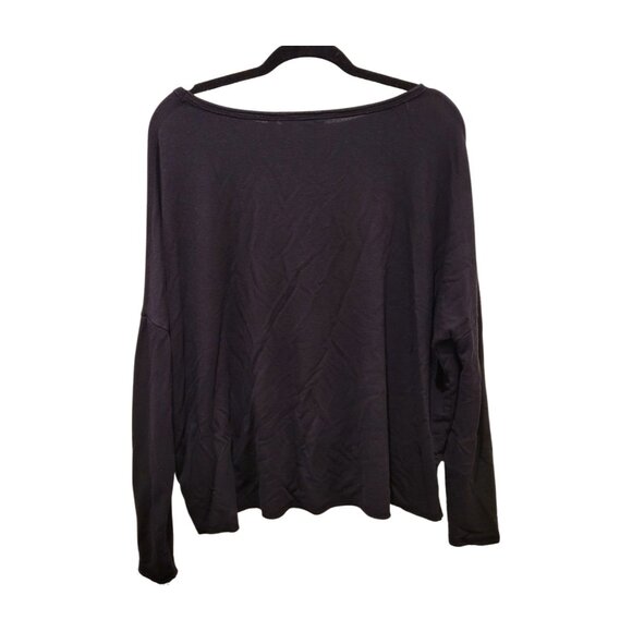 Athleta Black Modal Raw Edge Long Sleeve Tee Med Medium - Picture 3 of 7